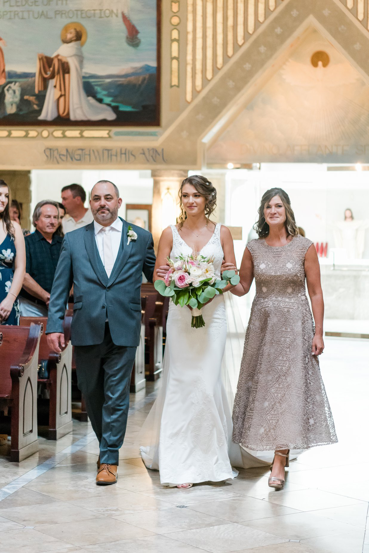 Mother walking daughter outlet down the aisle dress